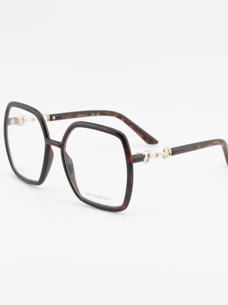 Gucci Gg0890o 002 Eyeglasses Havana 55mm Square Frame